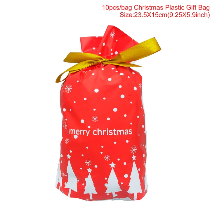 Пластиковая лента конфеты сумки сумка с рисунком попкорна Рождественская Конфетница Подарочный мешочек бумажные подарочные пакеты Рождественская упаковка сладости попкорн коробка печенья упаковка для печенья подарки Де - Цвет: Style 01