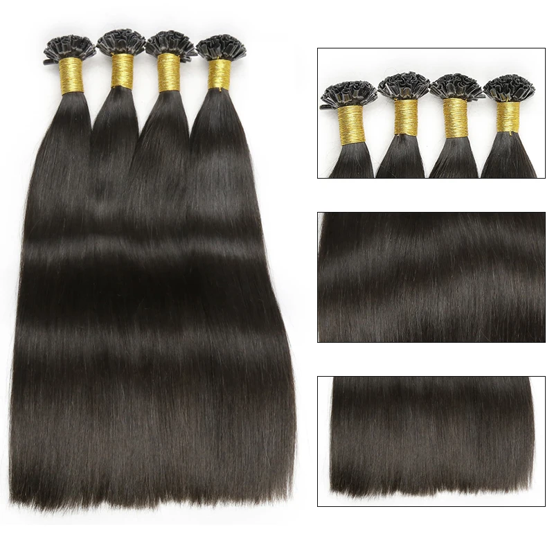 U Tip Natural Hair Extensions Capsule Nail Brazilian Machine Remy Smoothing Keratin Highlight Fusion Human Hair Capsules 1g/pc