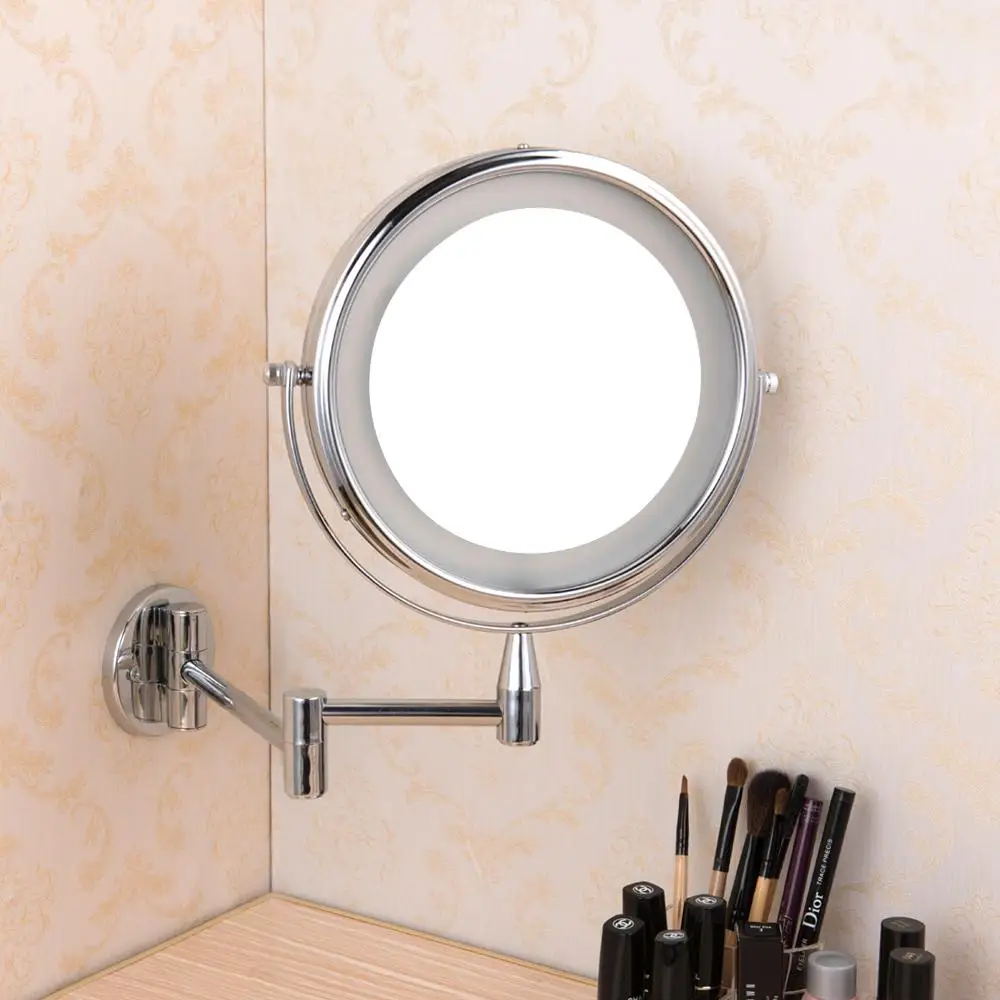 Günstig ANHO 6 Inch Einstellbar LED Make Up Spiegel 3X 5X 7X Vergrößerung Wand Montiert Spiegel Dual Arm Verlängern Kosmetik Spiegel