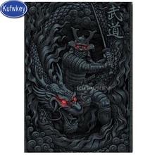 Японский самурайский алмаз вышивка фото на заказ, полный квадратный круглый алмазная живопись «сделай сам» мозаика ручной работы 3dCross стежка Хэллоуин