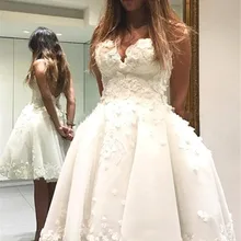 Женские выпускные платья, белые свадебные платья с объемными цветами, милое бальное платье с открытой спиной длиной до колена для выпускного вечера