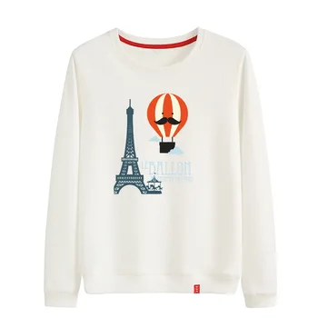

Hoodies Women Cotton Oversized Pullover Casual Plus Size O-Neck Long Sleeve Tower Balloon Print Streetwear Female Sweatshirt
