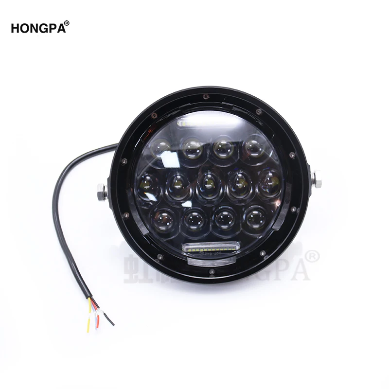 " светодиодный фонарь для мотоцикла Hi& Lo лампа для фар DRL 6000K 12V для Harley Sportster Кафе Racer Bobber Touring Softail - Цвет: Черный