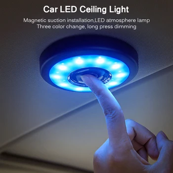 

Car Interior Led Ceiling Light Blue Light USB Rechargeable With Switch For Van Lorry Truck RV Camper Boat Indoor Ceiling Light