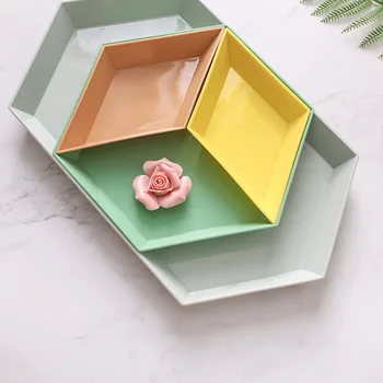 

Geometric Storage Free Combination Splicing Fruit Plate Snack Plate Creative Desktop Combination Tray