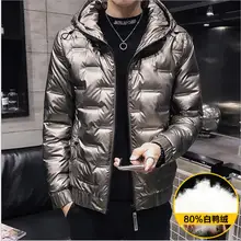 Зимняя новая мужская куртка, качественное теплое плотное пальто, Зимняя Красная черная парка, Мужская теплая верхняя одежда, модная мужская куртка-пуховик на белом утином пуху