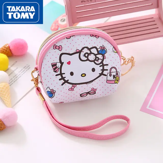 TAKARA TOMY Cute Cartoon Cartoon Hello Kitty Holding Zipper Coin Purse Simple Child Coin Bag Small Bag 2