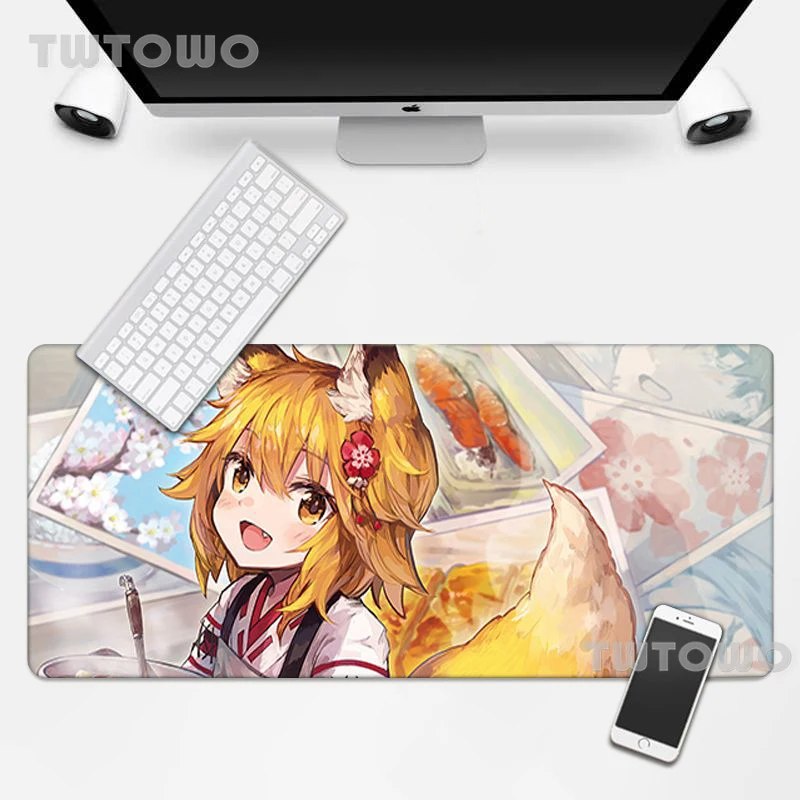 Anime The Helpful Fox Senko Custom Skin Desk Mat MousePads MousePad Mouse Mat Gamer  Non-slip HD Custom PC Desk Pad Home