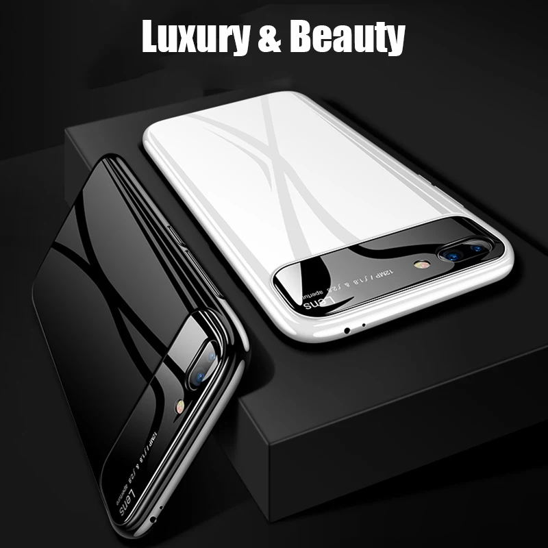 MAKAVO-Case-For-Honor-10-Luxury-Mirror-Tempered-Glass-Matte-PC-Shockproof-Back-Cover-Phone-Case