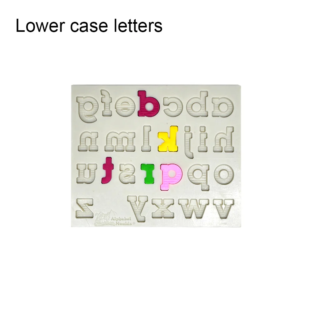Lowercase letters Форма для помадки на торт форма буквы цифры DIY силиконовая форма для торта Форма для выпечки серый обеденный яичный бар оборудование для приготовления пищи кухонный инструмент - Цвет: Lowercase letters