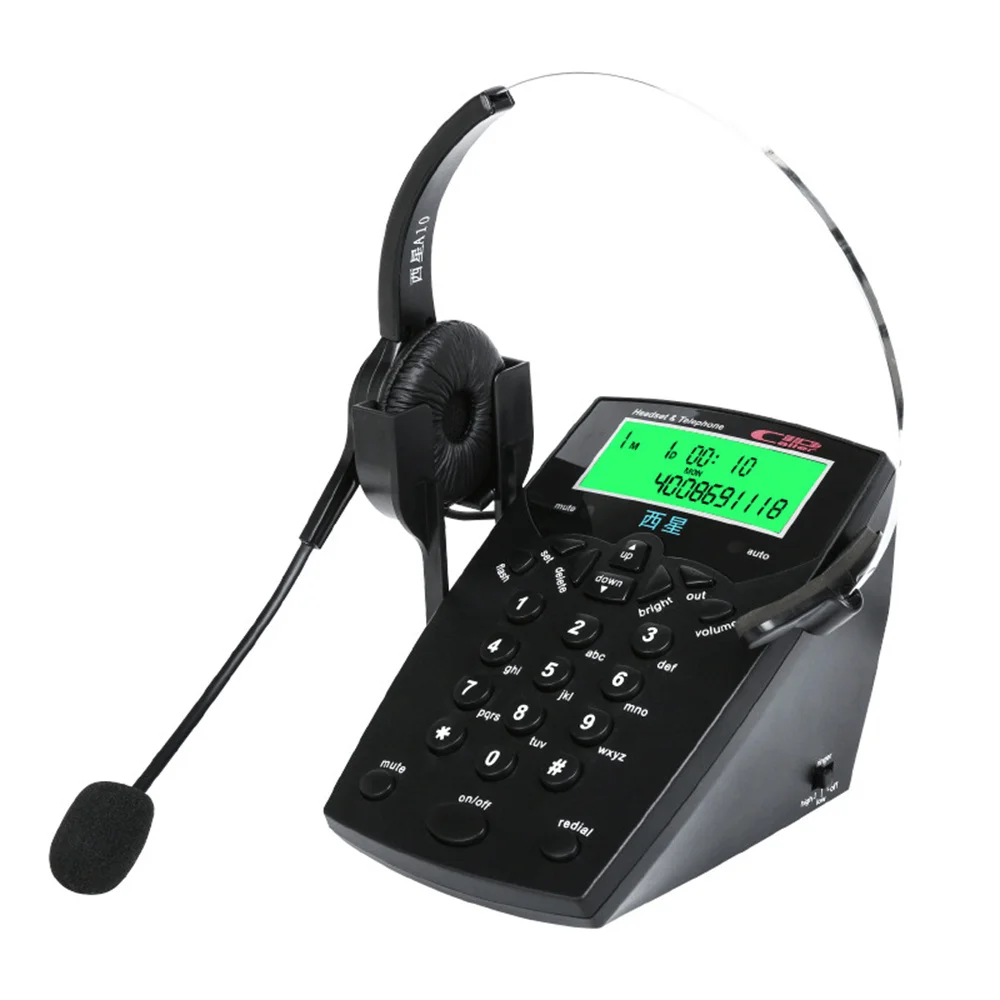 Corded Headset Telephone Hands Free Noise Cancelling Telephone Set