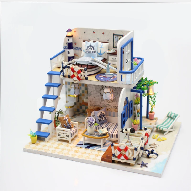 

New DIY 3D Wooden Mini Dollhouse 2020 Time Apartment Doll House Furniture Educational Toys Furniture For Girl children Love Gi