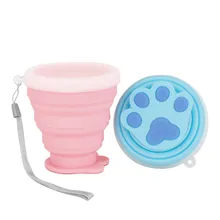 200 мл чашка для путешествий, силиконовые выдвижные складные чашки, телескопические складные кофейные чашки для спорта на открытом воздухе, чашка для воды с крышкой для когтей кошки