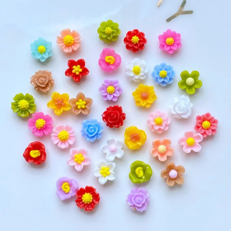 100g Assorted Flat-Back Resin Embellishments – Camellias, Butterflies & Pearls For Crafts (5-35mm)