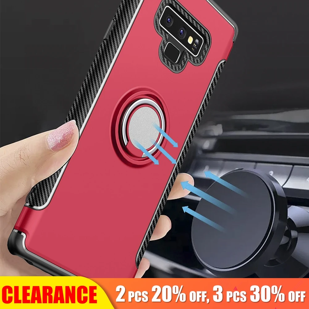 

[Clearance] For Samsung Galaxy Note 9 Luxury Magnetic Metal Case For Samsung Note 9 Hard PC+Silicone Shockproof Full Cover Case