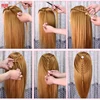 100% High Temperature Fiber Blonde Hair Mannequin Head Good Training Head For Braid Hairdressing Manikin Head With Free Clamp ► Photo 3/6