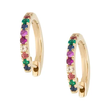 

LOZRUNVE Italian Gold Jewellery Dubai 925 Silver Rainbow Hoop Earring
