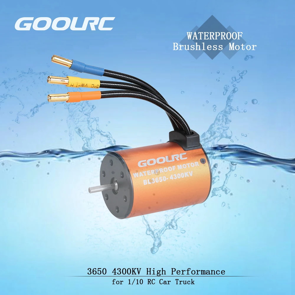 

GoolRC 3650 4300KV Waterproof Brushless Motor for 1/10 RC Car HSP 94123 HuanQi 727 FS Racing 53625/53632