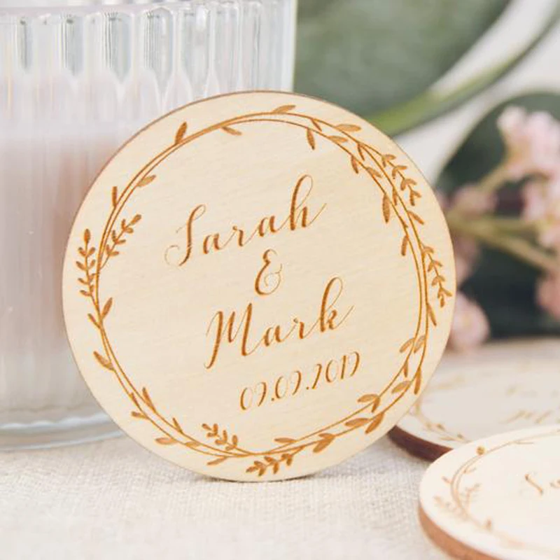  Customized rustic Wedding Announcement wooden Save the Date Magnets wedding invitation cards engage - 4.00018E+12