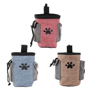 

Dog Treat Pouch Pet Hands Free Training Waist Bag Drawstring Carries Lovely Dogs Patterns