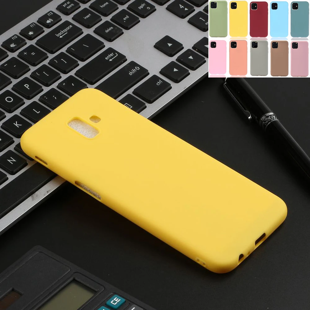 

Solid Candy Color Scrub Phone Case for Samsung J6 Plus Soft TPU Silicon Pink Thin Cover coque for Samsung Galaxy J6 Plus J6plus