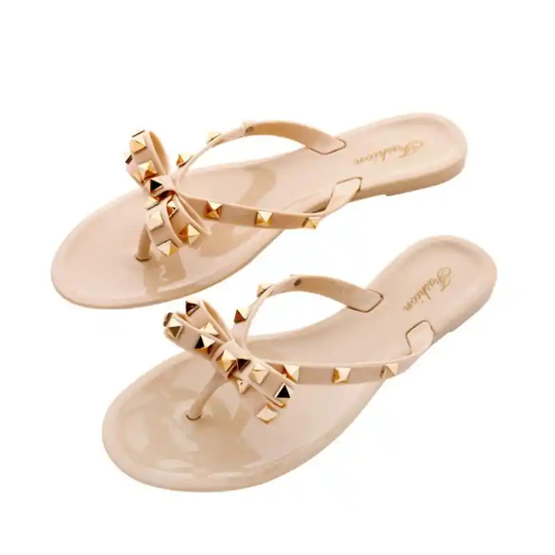 studded bow sandals
