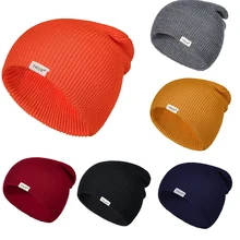 1 шт., шапка с буквенным принтом, повседневные шапочки для мужчин и женщин, теплая вязаная зимняя шапка, модная однотонная Кепка в стиле хип-хоп, шапка унисекс