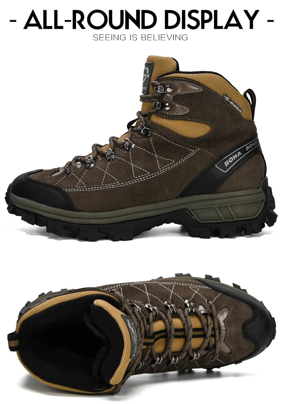 BONA/ новые дизайнерские замшевые короткие плюшевые мужские зимние ботинки рабочие ботильоны ручной работы мужская обувь с высоким берцем зимние ботинки мужские удобные