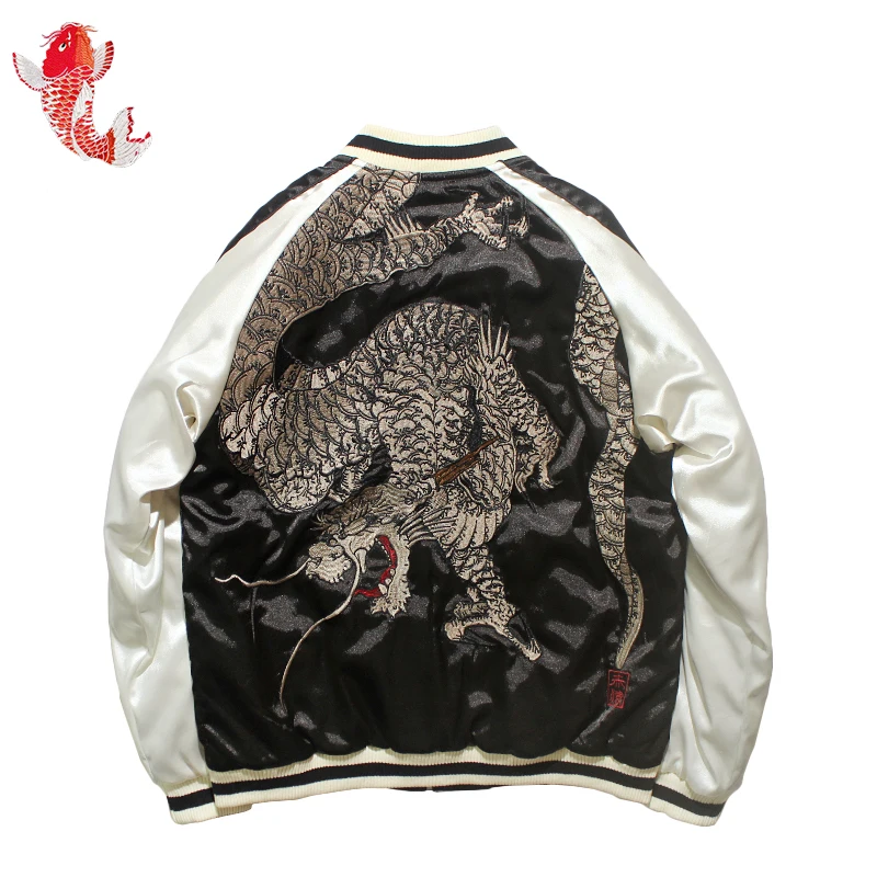 2019 японская куртка с вышивкой Иокогама весна осень Мужская и Женская бейсбольная