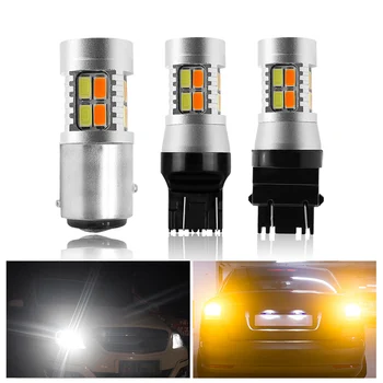

LED Tail Light 5630 20SMD Dual Color White/Amber Switchback LED Bulbs Car Turn Signal Lights DRL 2Pcs 1157 T25 3157 T20 7443