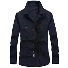Новая мужская повседневная однотонная блуза с отложным воротником и длинными рукавами, большие размеры, Рабочая Рубашка