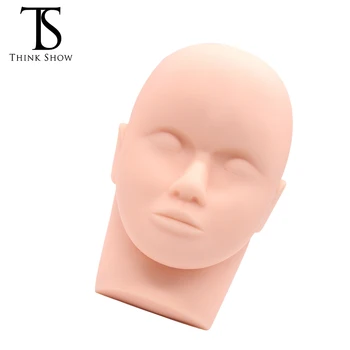 

Pro Silicone Training Mannequin Flat Head Closed Eyes for Practice Makeup for Eyelash Extensions Makeup Face Painting