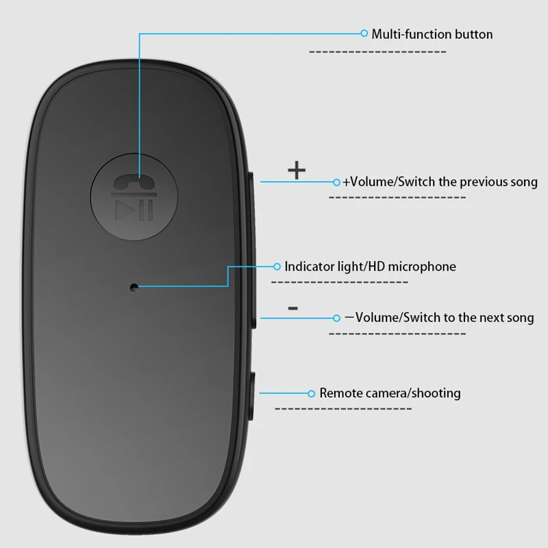 Bluetooth 5 0 Receiver with Earphone Mic 3 5mm Jack AUX Lavalier Business Headset for Car Headphone Speaker Stereo Music