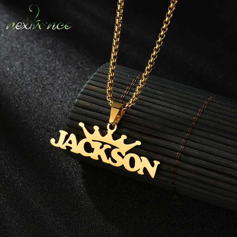 

Nextvance Customized Necklace Stainless Steel Name Necklaces Curb NK Chains Link Nameplate Necklaces For Women Jewelry Gifts