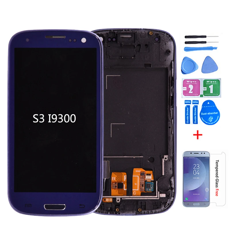 ЖК дисплей для Samsung Galaxy S3 i9300 сенсорный экран дигитайзер полная сборка с рамкой и
