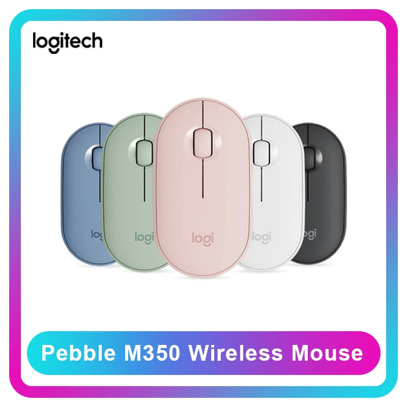 Logitech Pebble Wireless Mouse M350 1000dpi 100g High Precision Optical Blue Green Pink Silent Bluetooth Mouse For Laptop Tablet Mice Aliexpress
