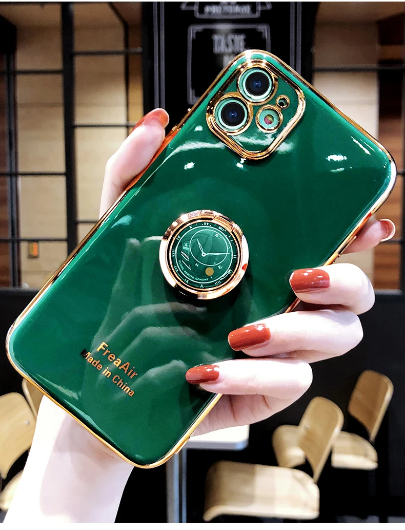 Case for Ring-Holder-Cover Finger-Ring iPhone 12 6s-Plus Soft-Silicone Luxury Boucho