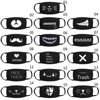 

New Cute Outdoor Cotton Dustproof Mouth Face Mask Anti-Dust Men Women Fashion Lucky Bear Black Mouth Mask