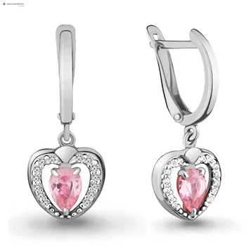 

AQUAMARINE earrings with cubic zirconia, silver 925
