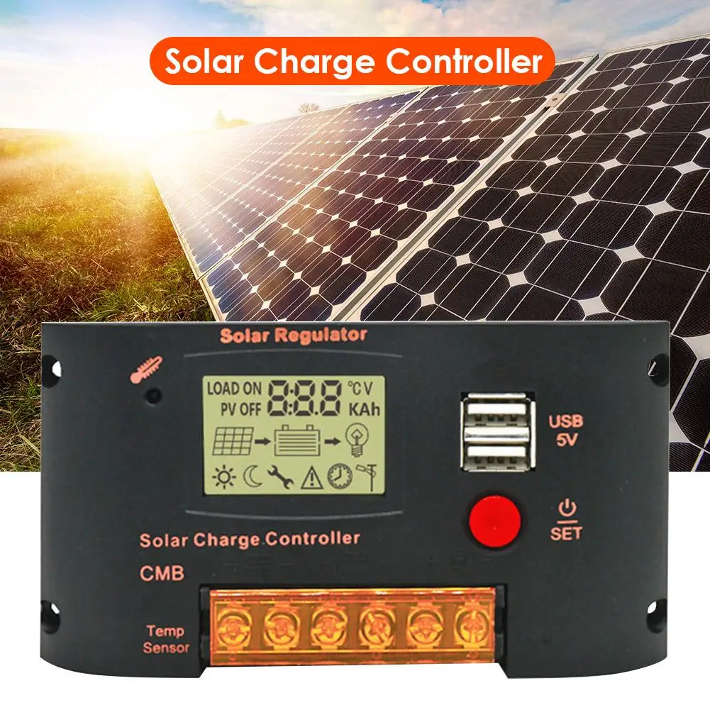 

Solar Panel Battery Regulator Automatic Solar Power Controller Intelligent PWM Charging Mode Temperature Compensation
