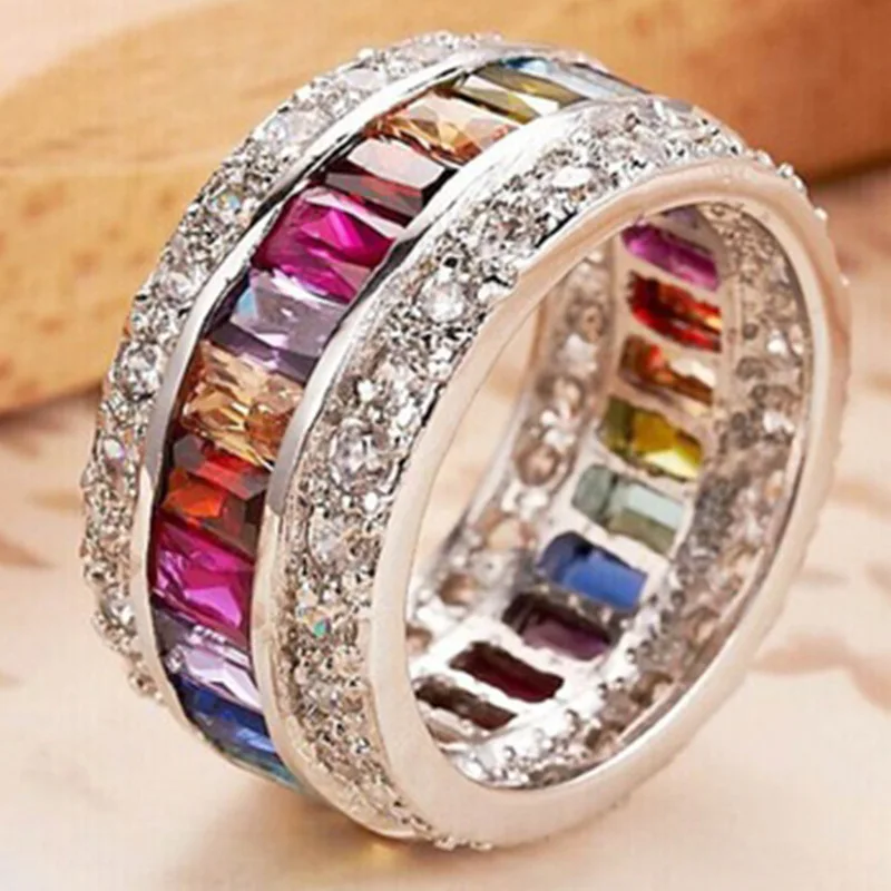 Milangirl Luxury Romantic Zircon Wedding Engagement Round Circle Couple Rings for women Jewelry Ring wedding rings round rings womens ring couple rings cubic zircon ring finger rings jewelry rings ring jewelry