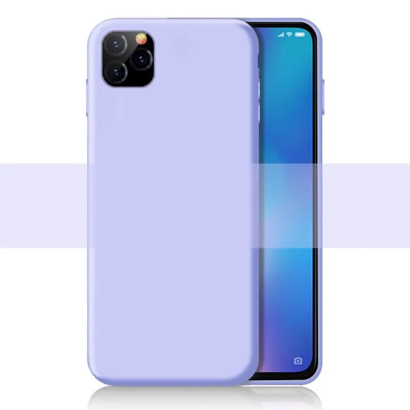 Роскошный мягкий жидкий силиконовый чехол для iPhone X XS MAX XR 11 Pro MAX чехол для iPhone 7 8 6 6S Plus чехол из микрофибры - Цвет: Фиолетовый