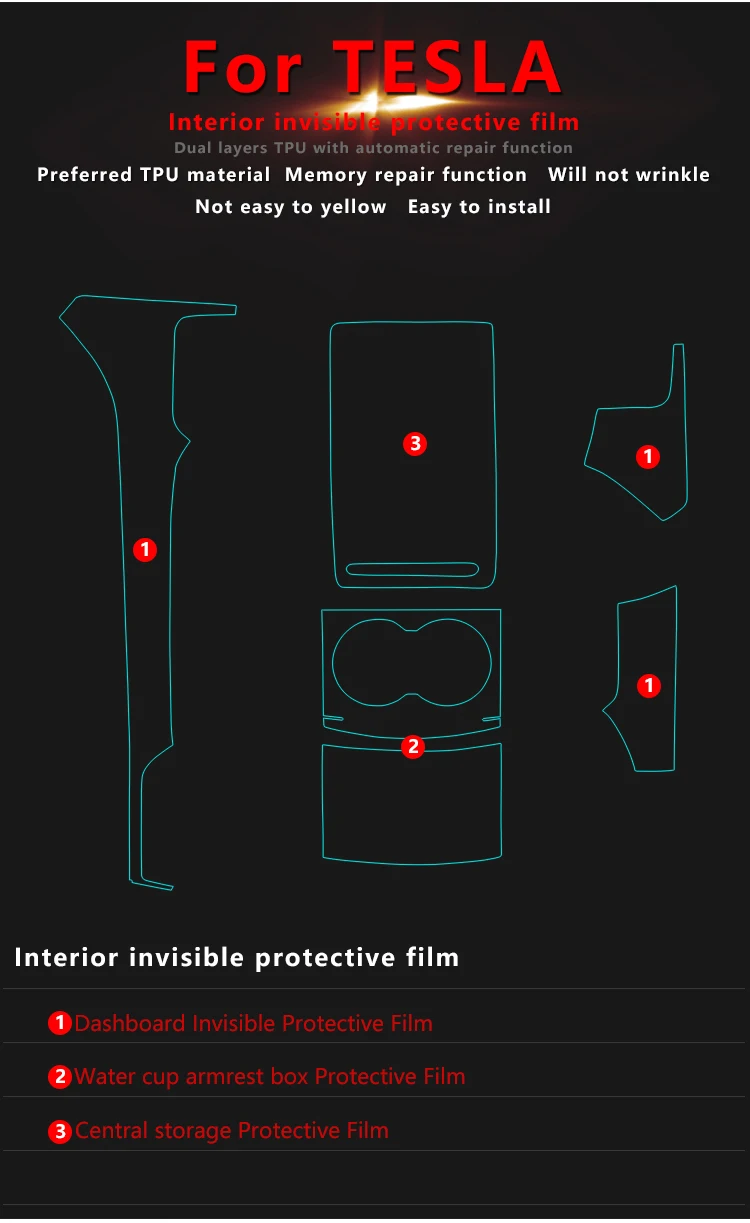 Автомобильный интерьер Protecive Flim самовосhealing вающаяся прозрачная центральная консоль панель Защитная Наклейка для Tesla модель S- аксессуары