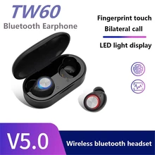 TW60 Bluetooth 5,0 Беспроводные наушники с сенсорным шумоподавлением HiFi стереогарнитура с зарядным устройством автоматическое соответствие, Поддержка SIRI