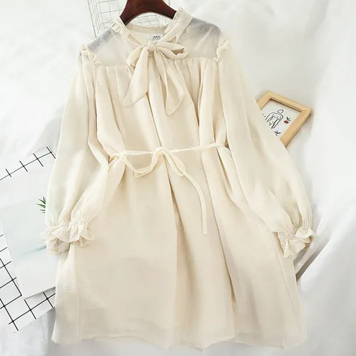 Новая модная женская одежда свободные платья зимнее платье - Цвет: Apricot