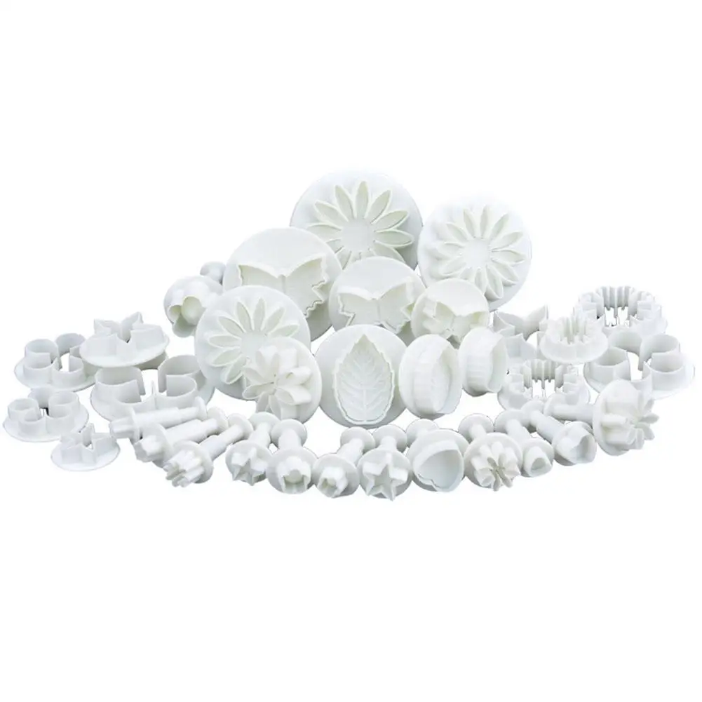 GloryStar 47PCS/Set Cake Decorating Fondant Icing Cutter Plunger Set for Cake Fondant Home Bakery Baking Tools