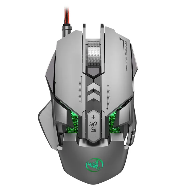 6400 DPI 7-keys Macro Definition Programmable Wired Game Mouse Gaming Mouse Mice  Aluminum alloy 3D metal roller 40NOV2813