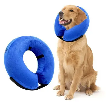 

Adjustable Inflatable Dog Collar Pet Surgery Recovery Cone Soft Protective Cover Ring Anti Biting Scratching Donut Collar