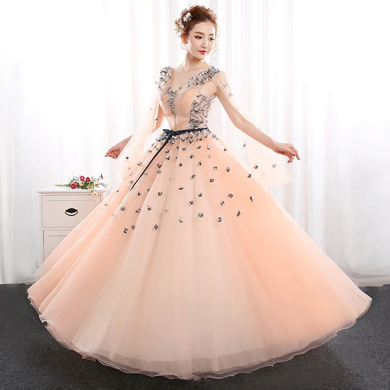 Vestidos Quinceanera 15 Anos бальные Платья пышные платья новое платье для выпускного вечера с аппликацией для вечерние платья с v-образным вырезом Vestido