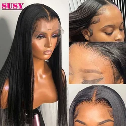 30 Inch Bone Straight Lace Front Wig HD Transparent Lace Frontal Wig Closure Wig Brazilian Lace Front Human Hair Wigs For Women